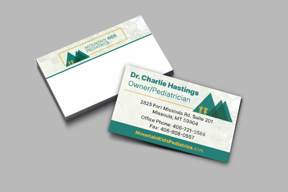 mountain kids business cards