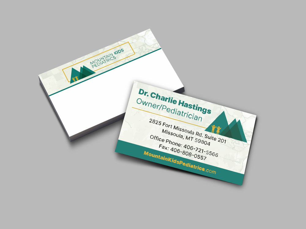 mountain kids business cards